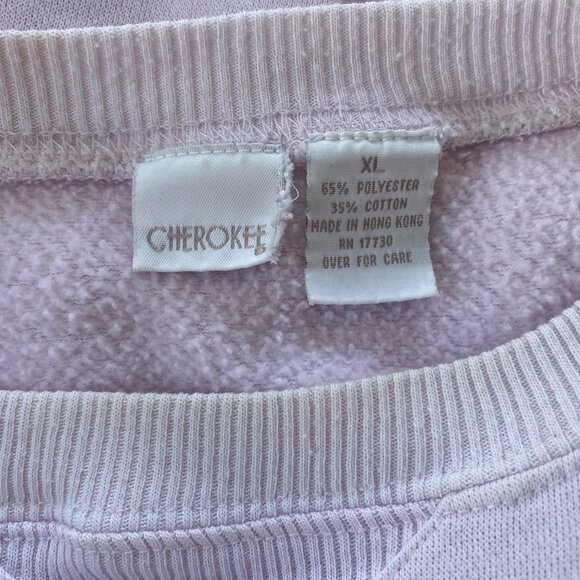 VINTAGE 1990s CHEROKEE Pastel PINK Oversized Sweatshirt sweater *X-LARGE* rare - Picture 5 of 5